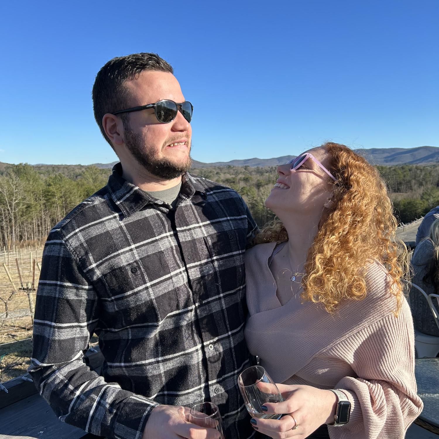 Exploring a Vinyard in Blue Ridge on another fun weekend trip with Emily’s family.