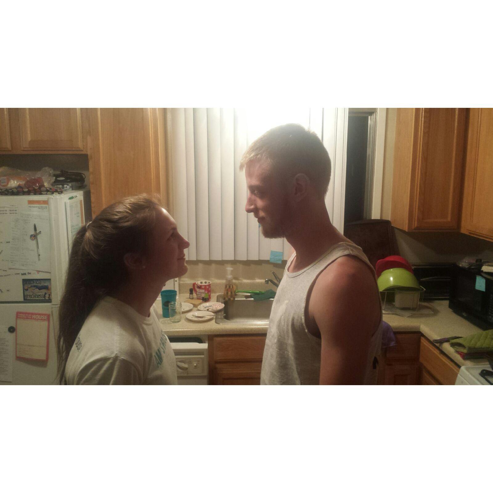Just goofing around right after he let me cut off his mullet... such an upgrade.