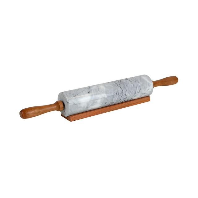 HDS Trading Marble Rolling Pin with Easy Grip Handles and Display Stand
