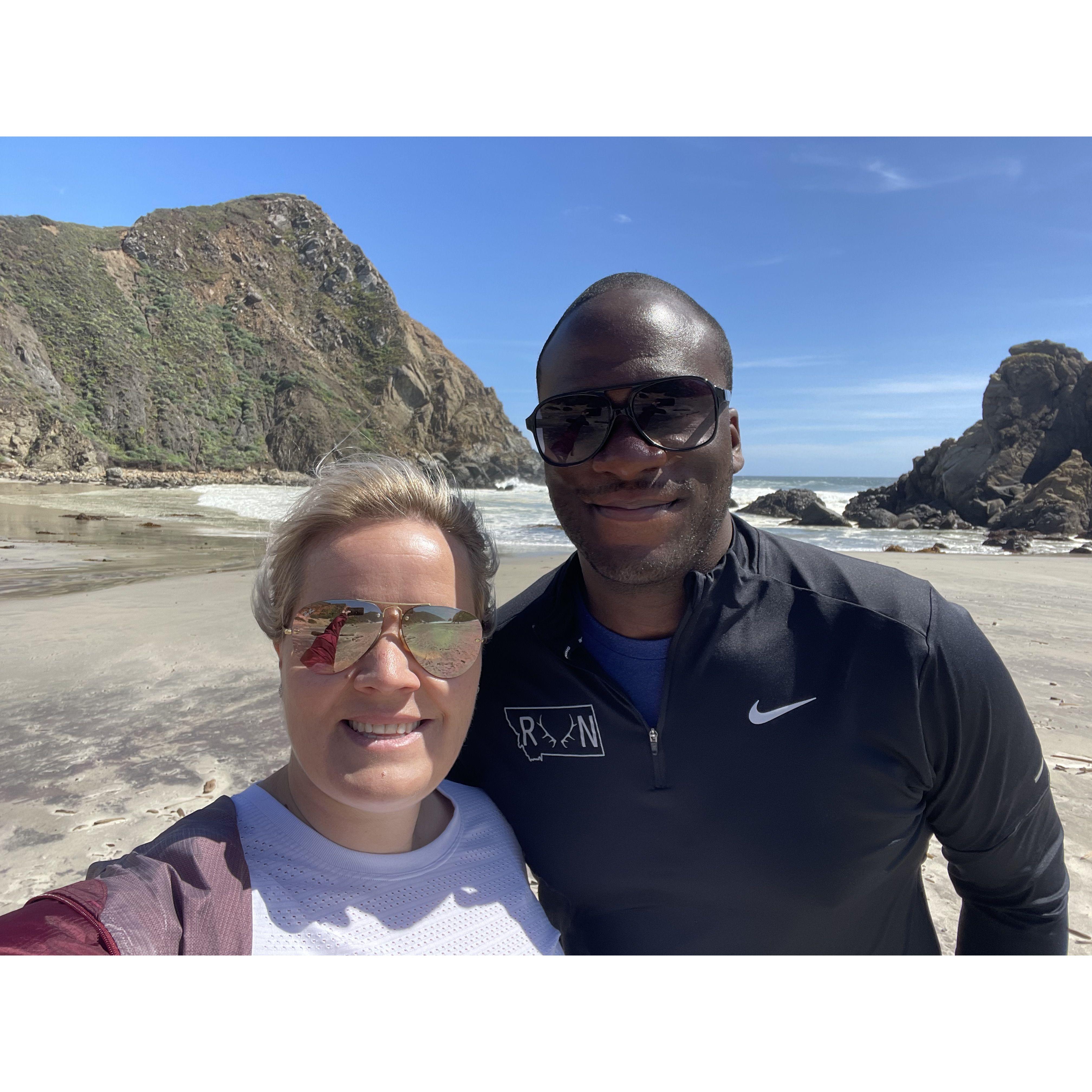 Pefeiffer Beach on our first trip down the coast