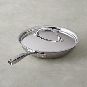 Williams Sonoma Signature Thermo-Clad™ Stainless-Steel Nonstick Covered Fry Pan | 12"