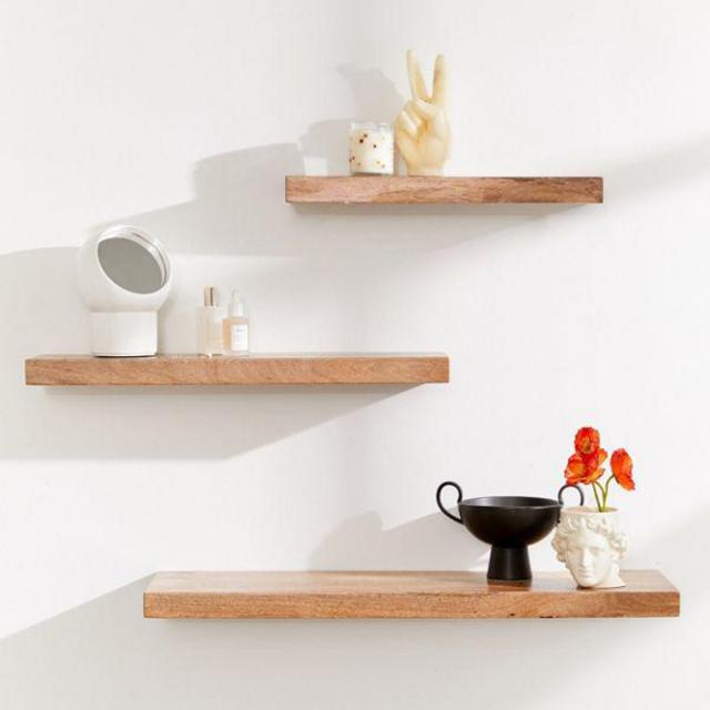 Simple Floating Wood Wall Shelf