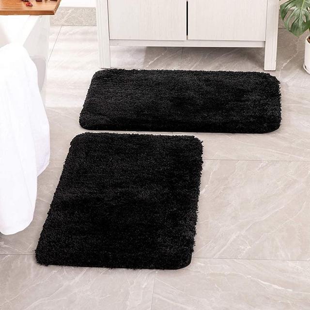 Homaxy Shaggy Chenille Bath Mat Absorbent Quick Dry Floor Decoration Shower  Pad Soft Thick Plush Carpet Anti-Slip Bathroom Rug