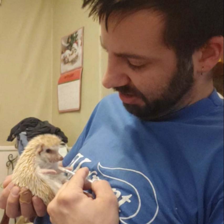 Dec. 31, 2020 - Giving Eliyanah medication to help with her pain from Wobbly Hedgehog Syndrome.