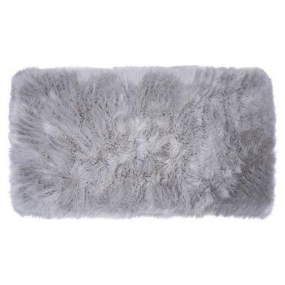 Home Dynamix Aspen Faux Fur 2-Foot 6-Inch x 3-Foot 11-Inch Accent Rug in Grey