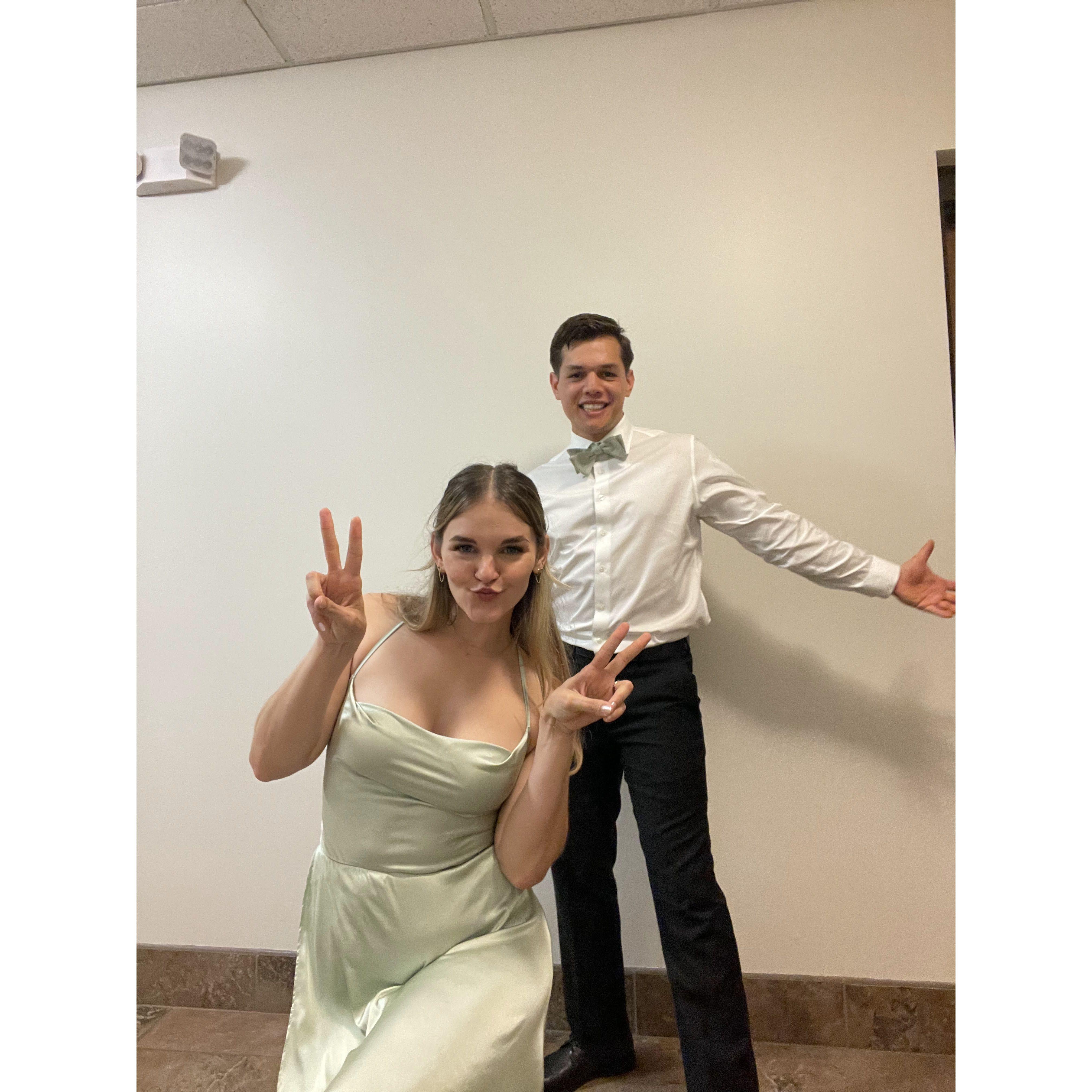 We love being playful and throwing up the peace signs!