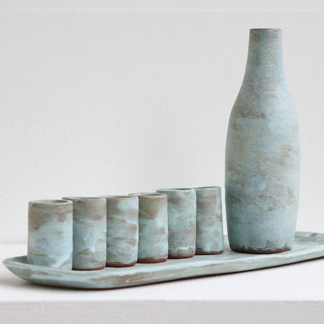 Light Seafoam Sake Set