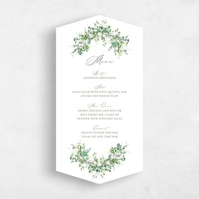 Green Diamond Wedding Menu - Blosser