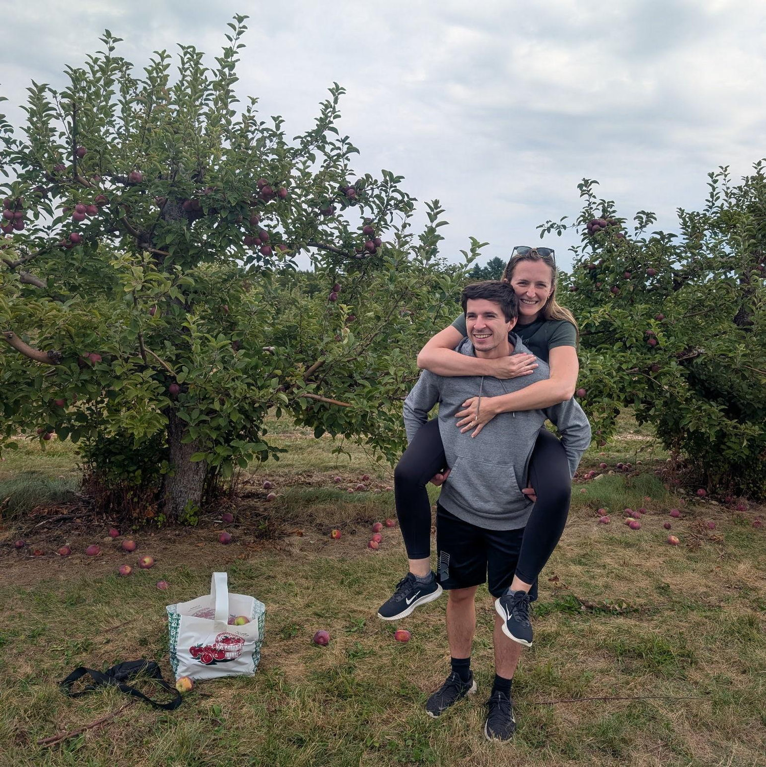 Apple picking in the fall