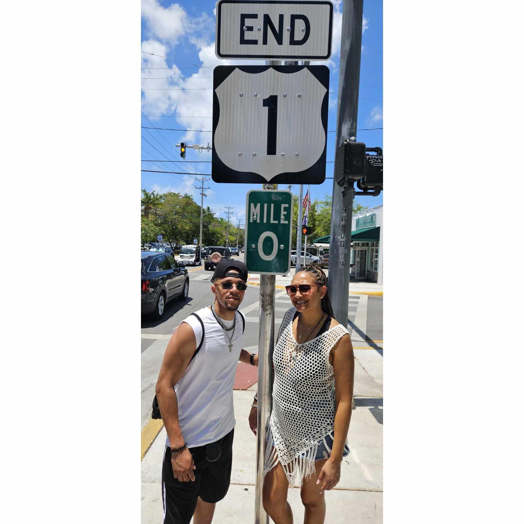 Zero mile marker in Key West, FL
