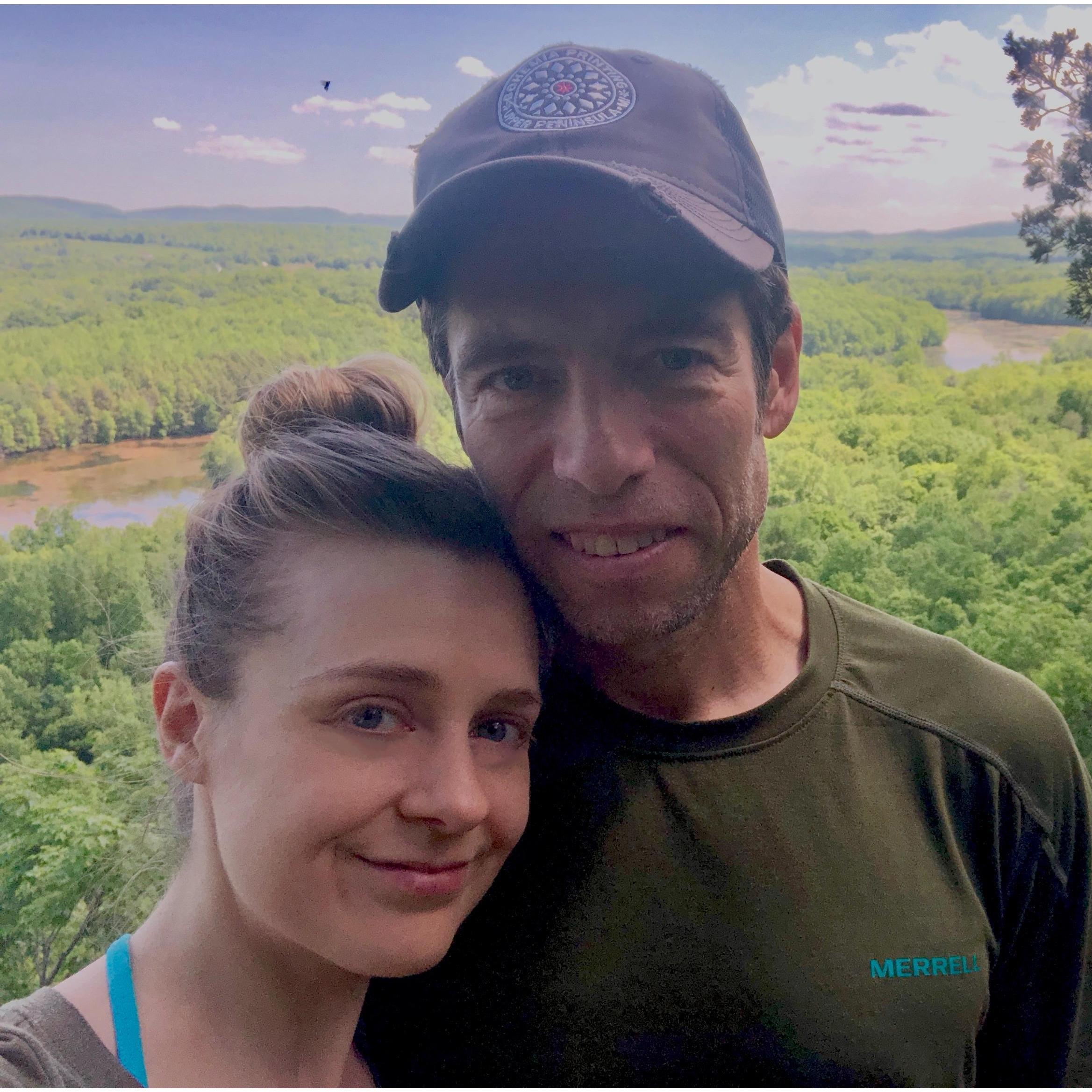 First ever picture of us... on a hike, of course! Look at that unplanned color coordination! How obvious we were meant to be ;)