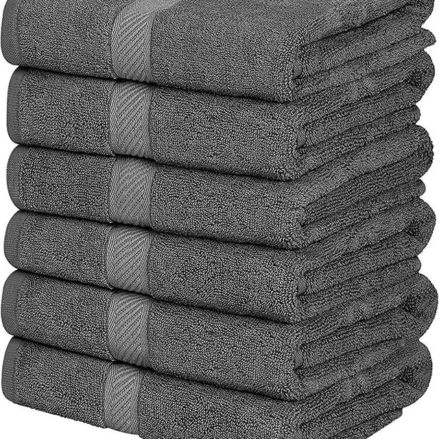 Simpli-Magic 79403 Bath Towels, Gray, 24x46 Inches Towels for Pool, Spa, and Gym Lightweight and Highly Absorbent Quick Drying Towels