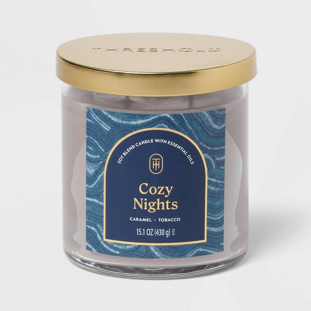 2-Wick Lidded Glass Jar Candle Cozy Nights 15.1oz - Threshold™