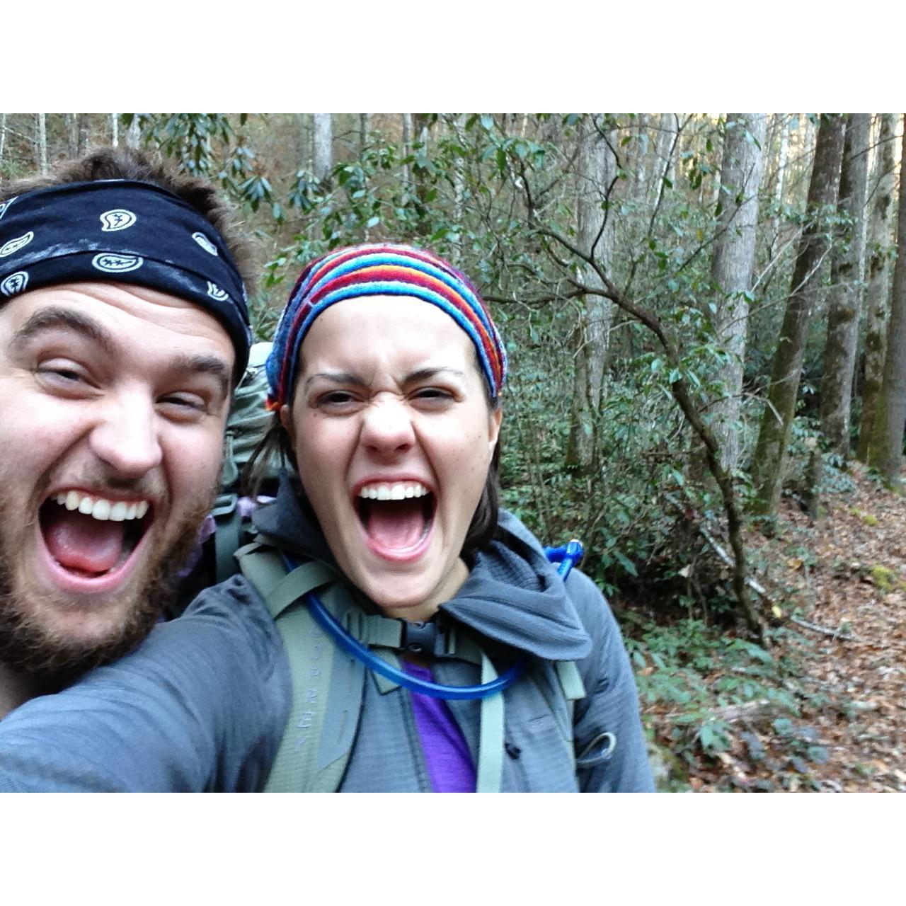 Our first backpacking trip (just the two of us) in the Smokey Mountains!