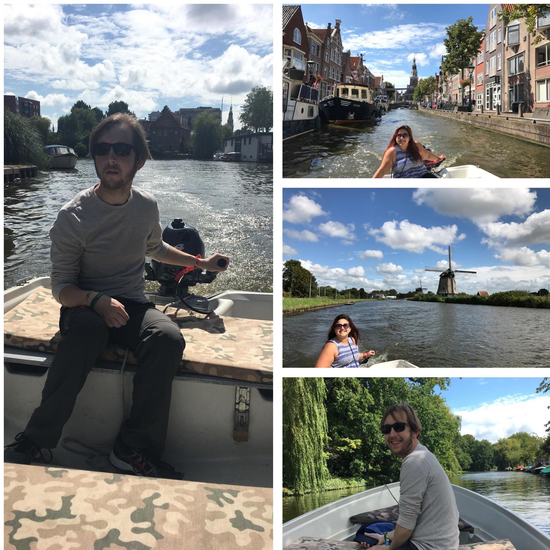 Boating around the canals of Alkmaar, Netherlands