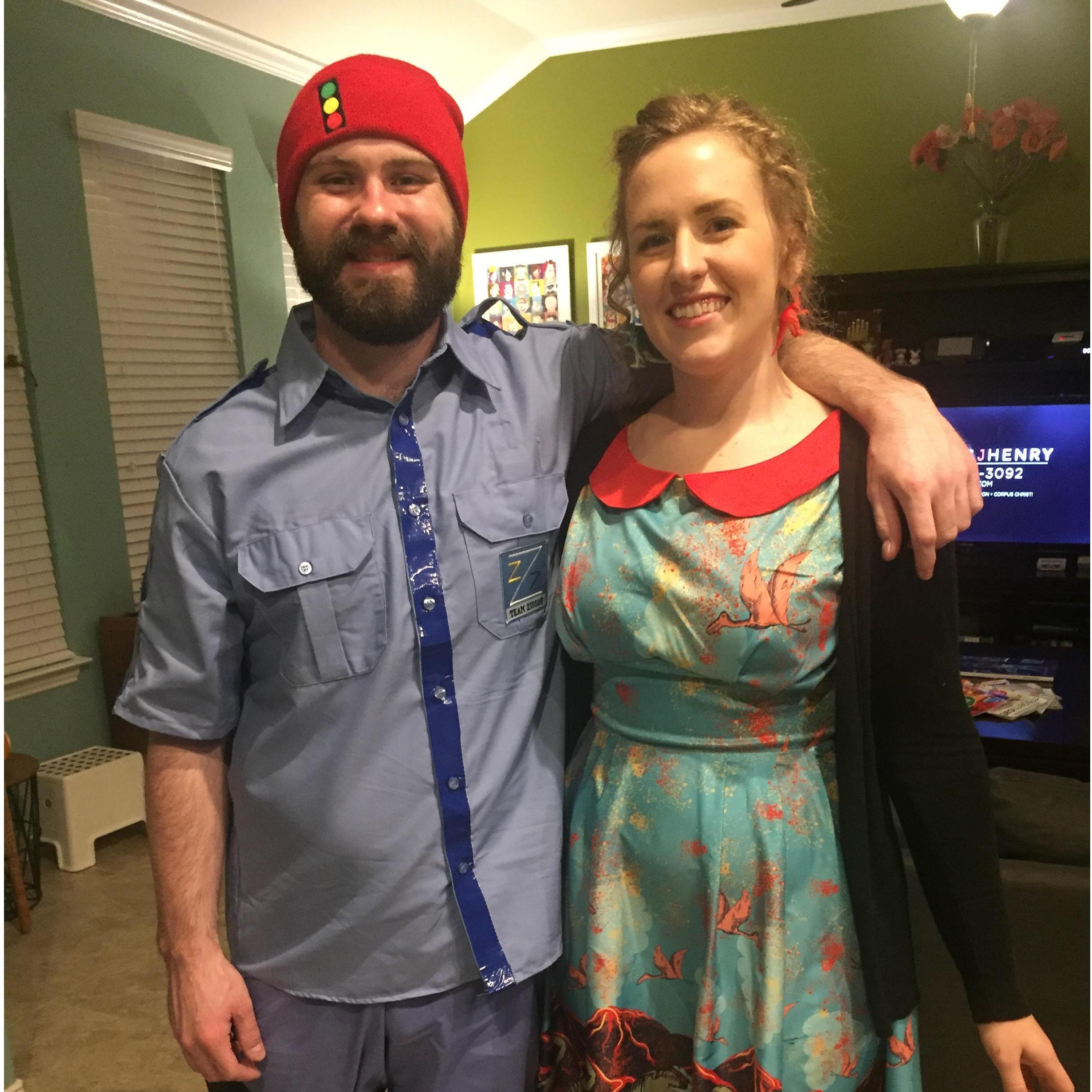 Our first Halloween together as Steve Zissou and Ms. Frizzle!