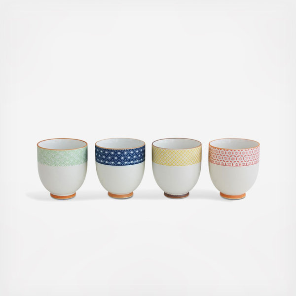 Miya Company, Sashiko 4-Piece Tea Cup Set | Zola
