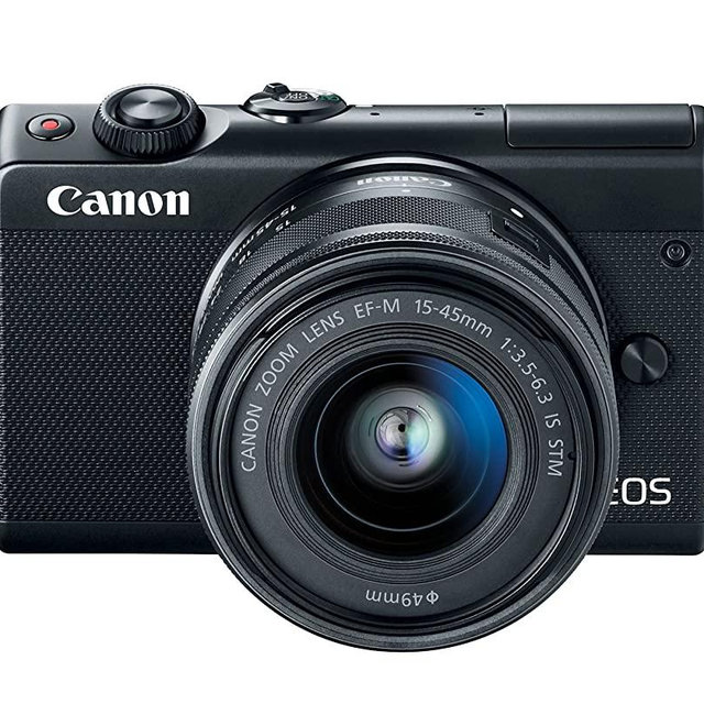 Canon EOS M100 Mirrorless Camera w/15-45mm Lens - Wi-Fi, Bluetooth, and NFC Enabled (Black) (Renewed)