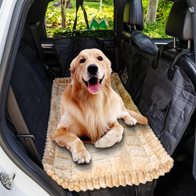 ECAPTROD Backseat Pet Bed Mat for Car, Non-Slip Dog Car Seat Cover with Scratch-Proof Protection, Back Seat Extender for Dogs Compatible, Universal Fit for Cars SUVs Trucks (24.8x54 inch)