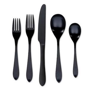 Cambridge® Meridian Satin 20-Piece Flatware Set in Black