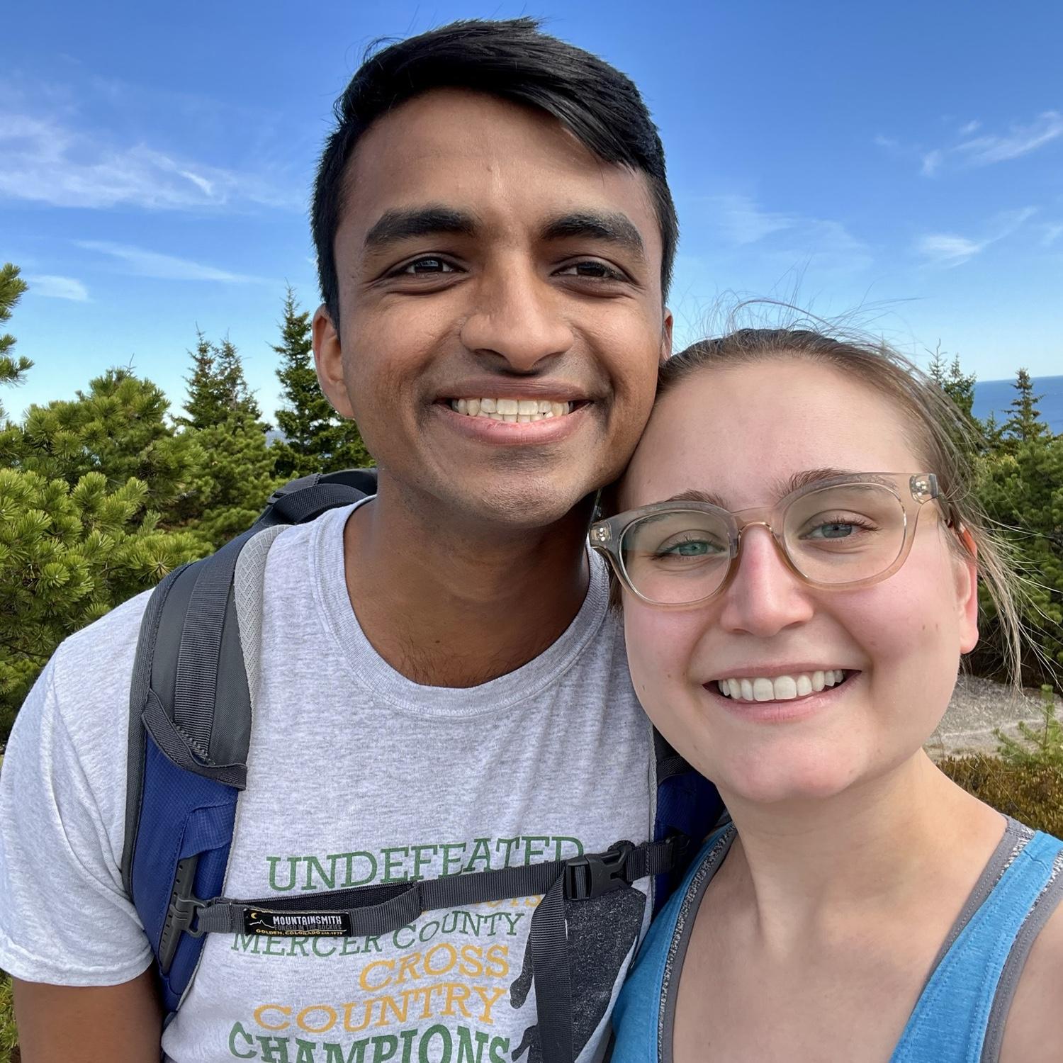 On a hike in Acadia National Park.