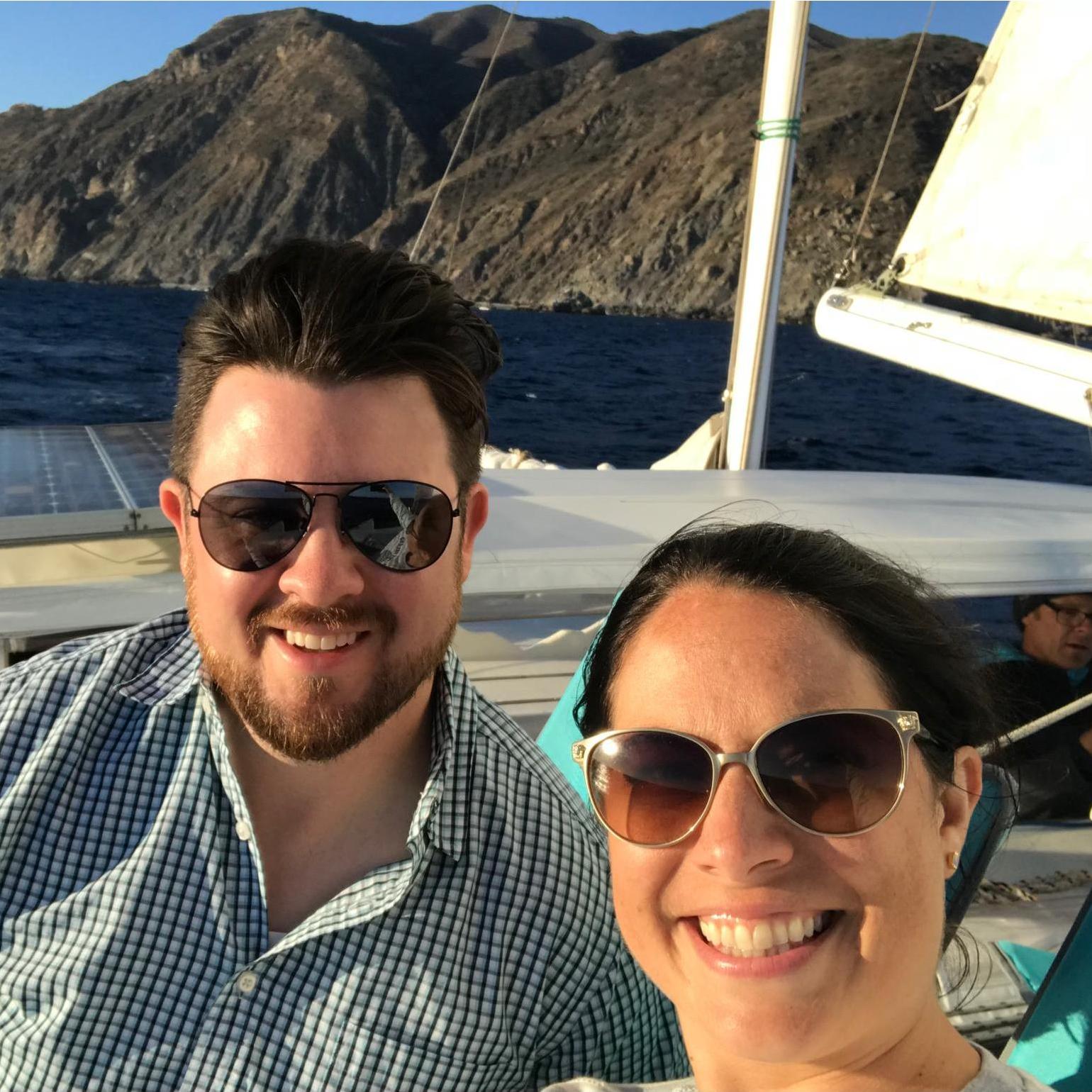 We started learning to sail on tiny Lake Merritt in downtown Oakland, but I think Nick's true love for the water developed on our sunset sail off Catalina Island.