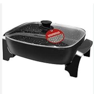 Elite Gourmet Extra Deep 16"x13"x3.2" Non-stick Electric Skillet (Black)