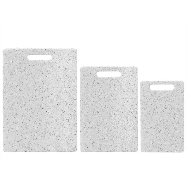 Plastic Marble Cutting Board(3-Piece Set),Thick Chopping Board, Food Safe PP Material,BPA Free,Dishwasher Safe, Non Porous,Easy Grip Handle,Kitchen( White Marble)
