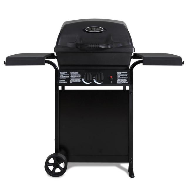 2-Burner Cast Aluminum Propane Gas Grill in Black