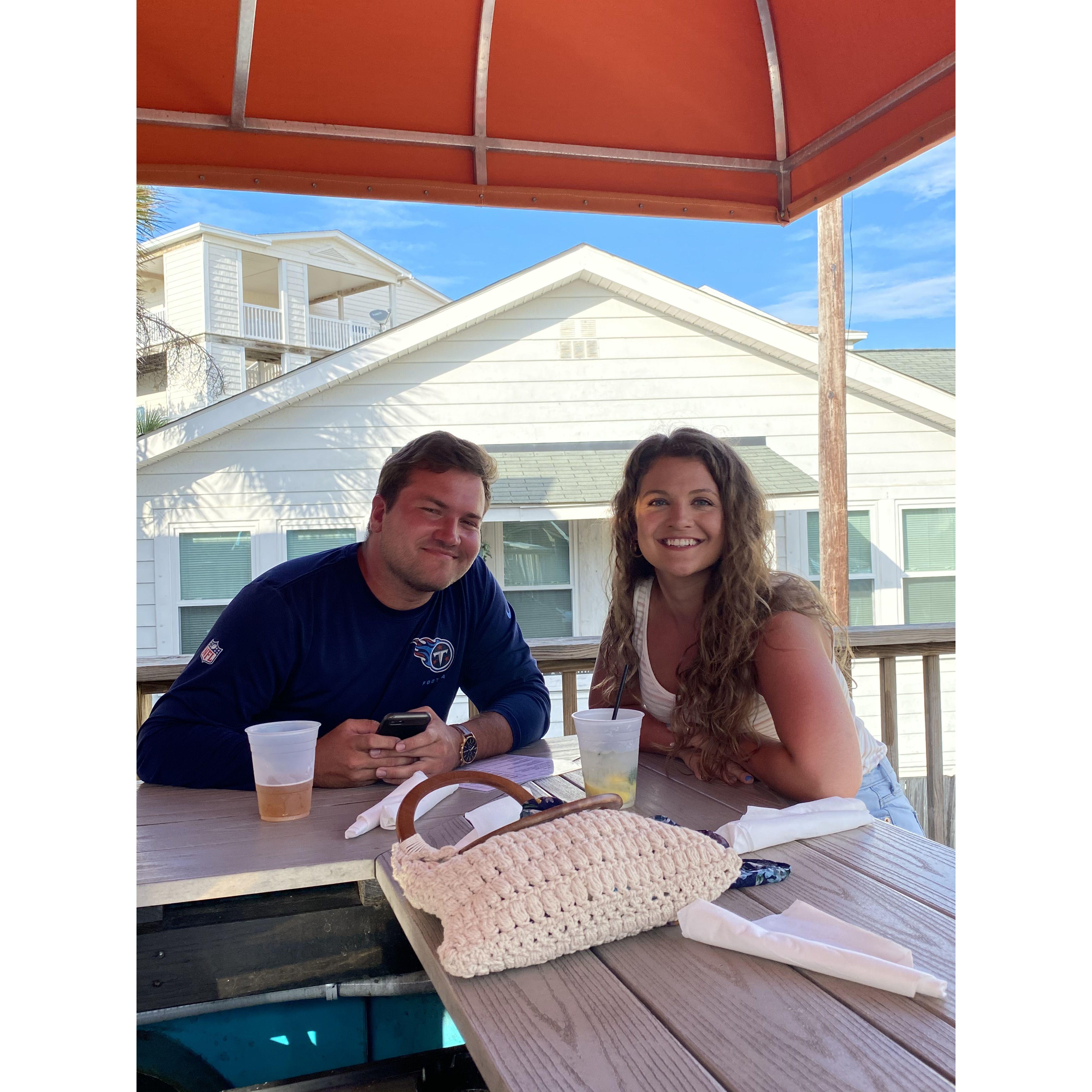 Rooftop at a Folly Beach lunch spot