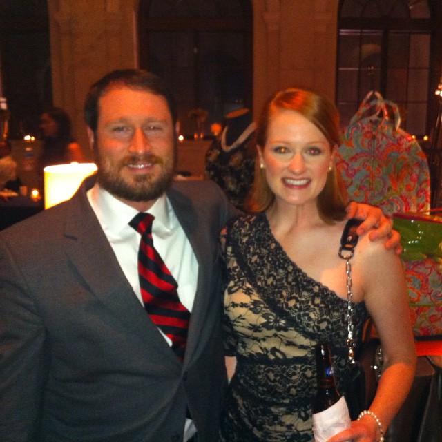 At the DeKalb History Center (our wedding venue!) for a fundraiser to benefit The Community School in 2015