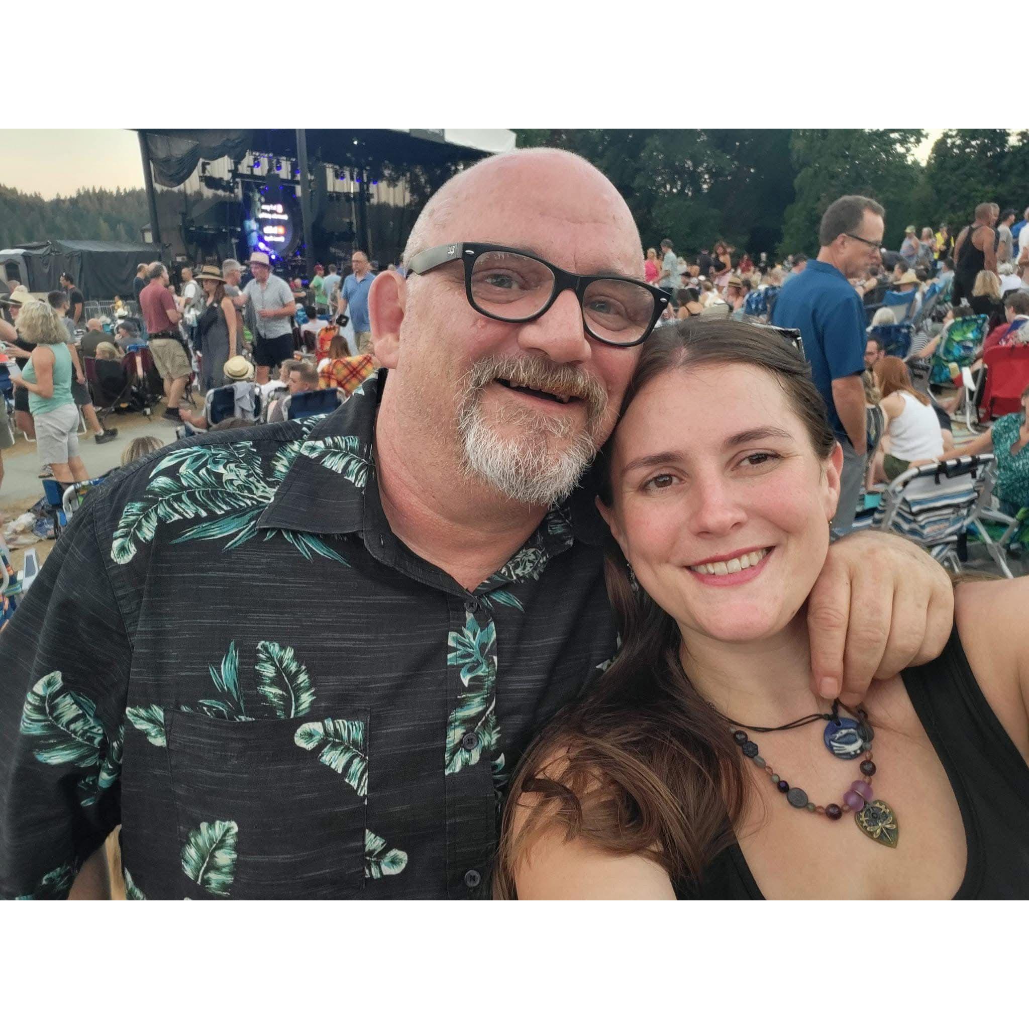 Our first concert together, seeing Australian Pink Floyd at Chateau St. Michelle