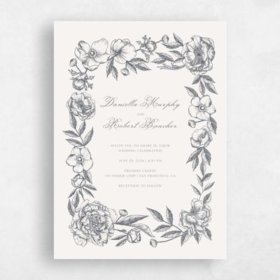 Charcoal, Grey Wedding Invitation - Iniguez Portrait
