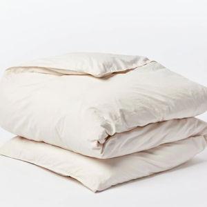 Coyuchi Organic Crinkled Percale Duvet Cover (King/Cal King | Steel Blue)