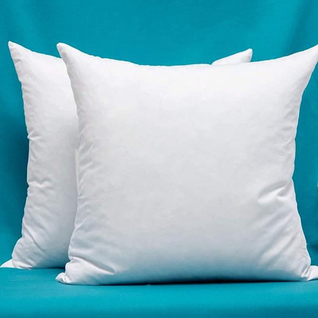 Set of 2, 26 x 26 Inches Cotton Fabric Square Pillow Inserts, Down and Feather Decorative Throw Pillows Inserts