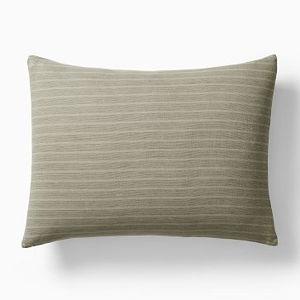 European Flax Linen Standard Sham, Elm Multistripe