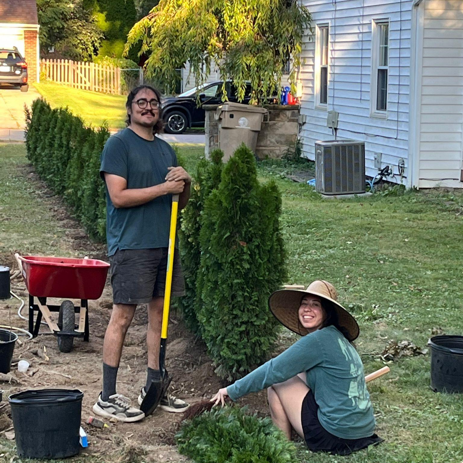 Planting trees at our casita