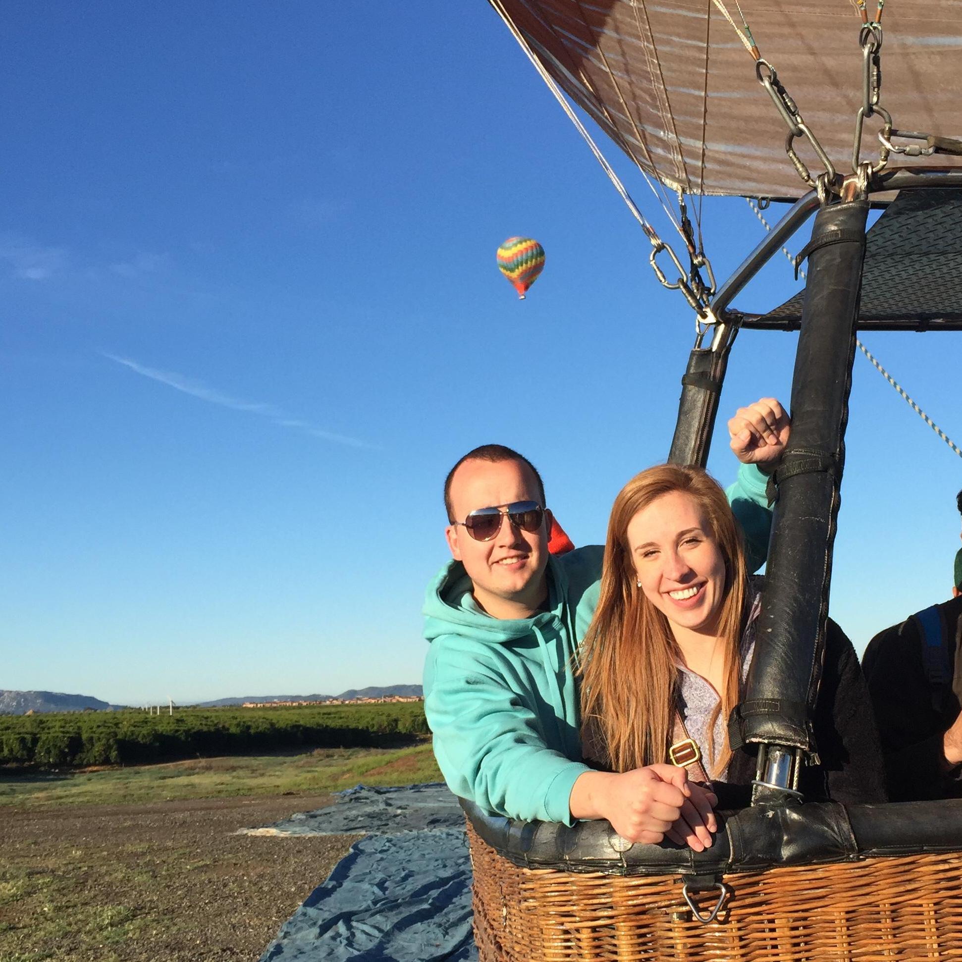 Hot air balloon ride over Temecula, CA's wine country