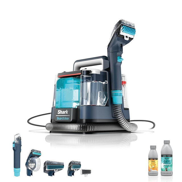 Shark StainStriker Portable Carpet and Upholstery Cleaner - Spot, Stain, & Odor Eliminator - Carpet, Area Rug, Couch, Upholstery and More, Navy, PX204