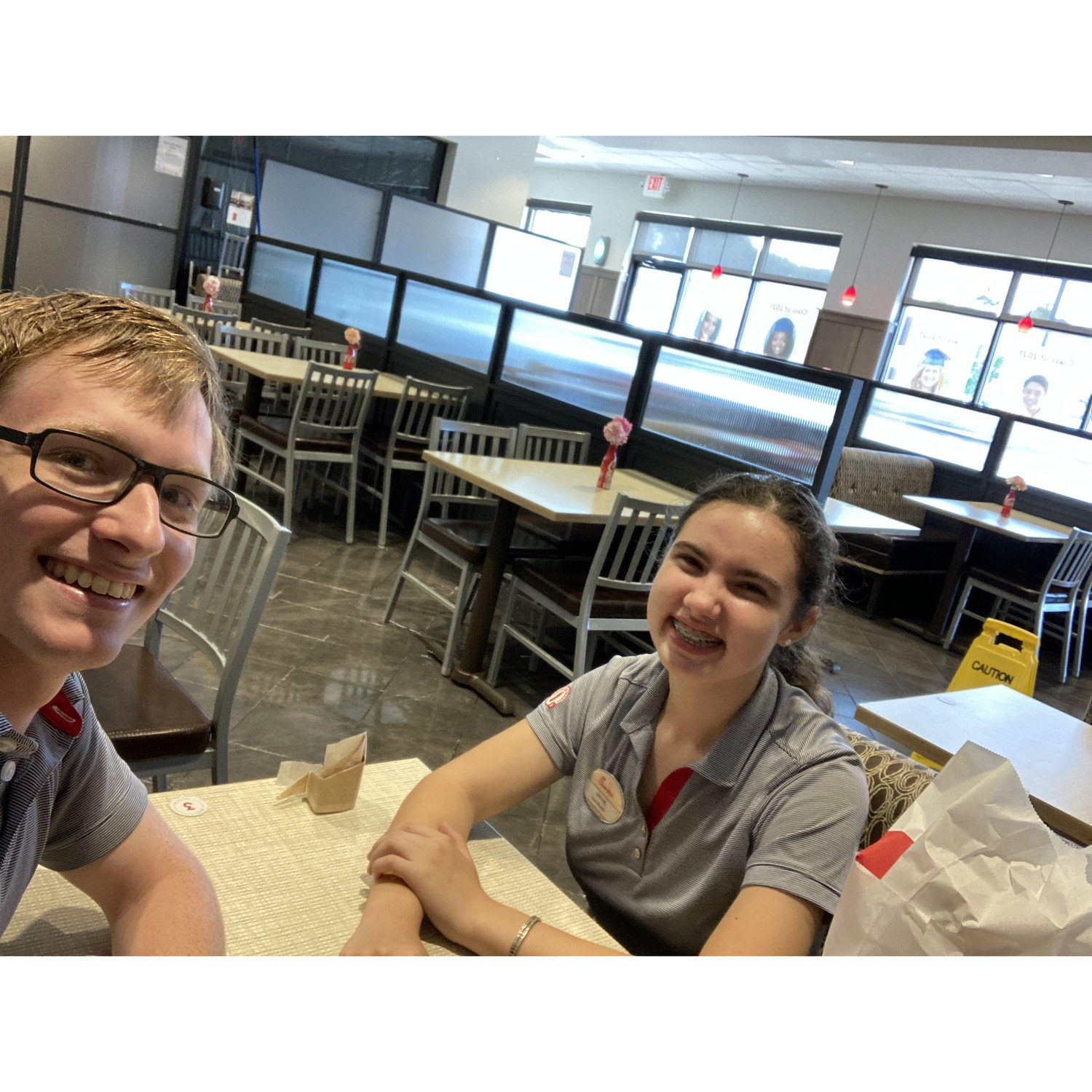 June 6, 2021 - Us on a break while working at CFA