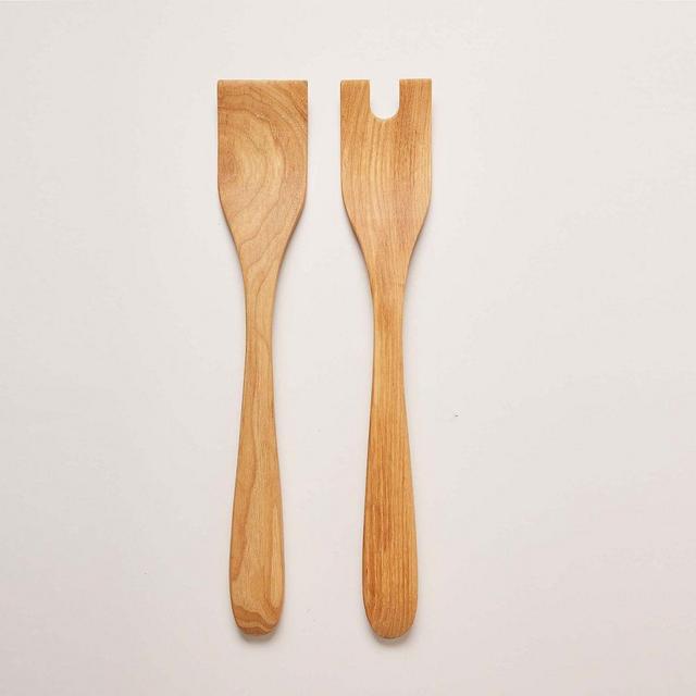 Crafted Salad Servers, Crafted from New England, 14", Natural