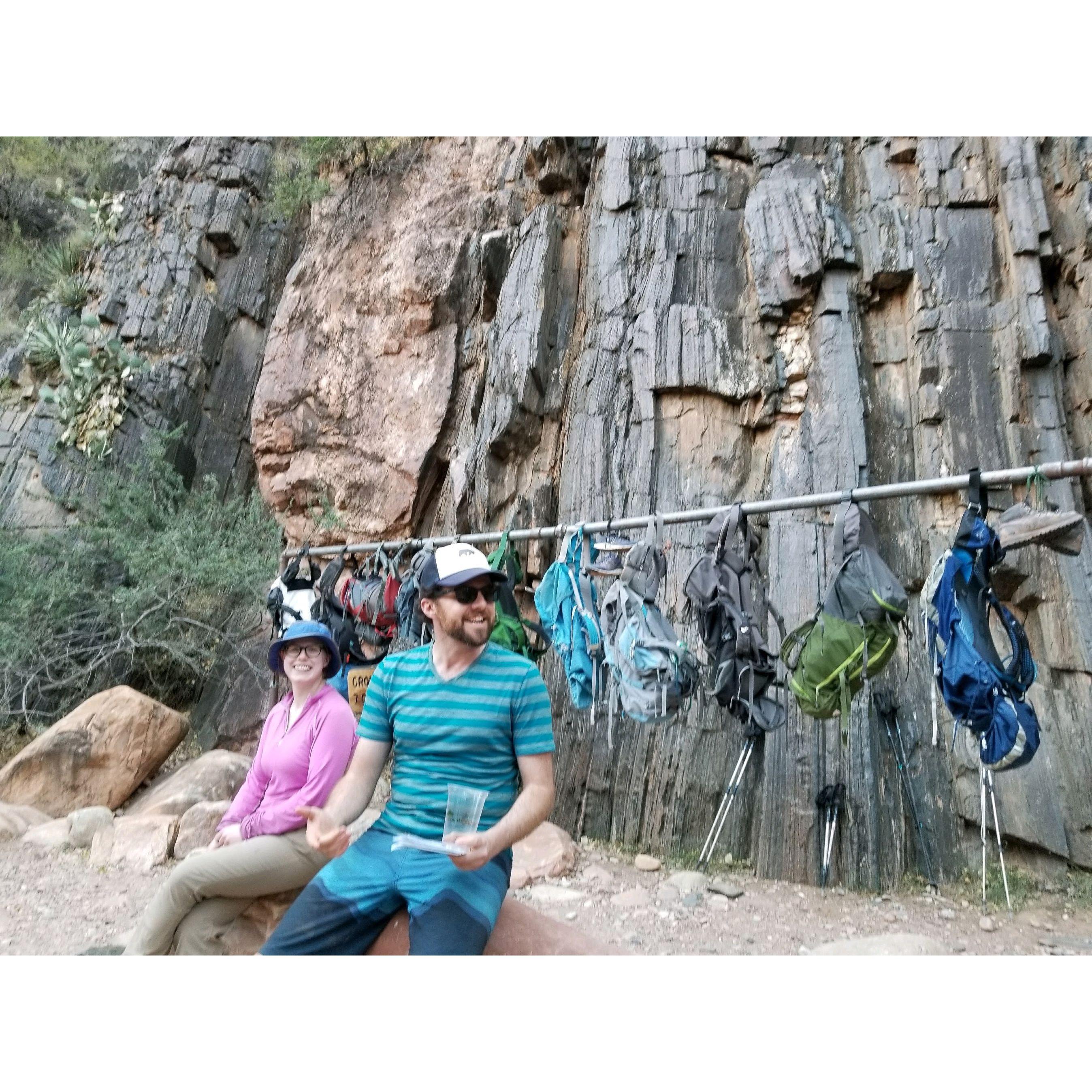Ann and Landis and groomslady Erin backpacked down to Phantom Ranch at the Grand Canyon during Fundamentals! Little did anyone know..... future lovebirds!! Thanks to Erin for documenting this!!!