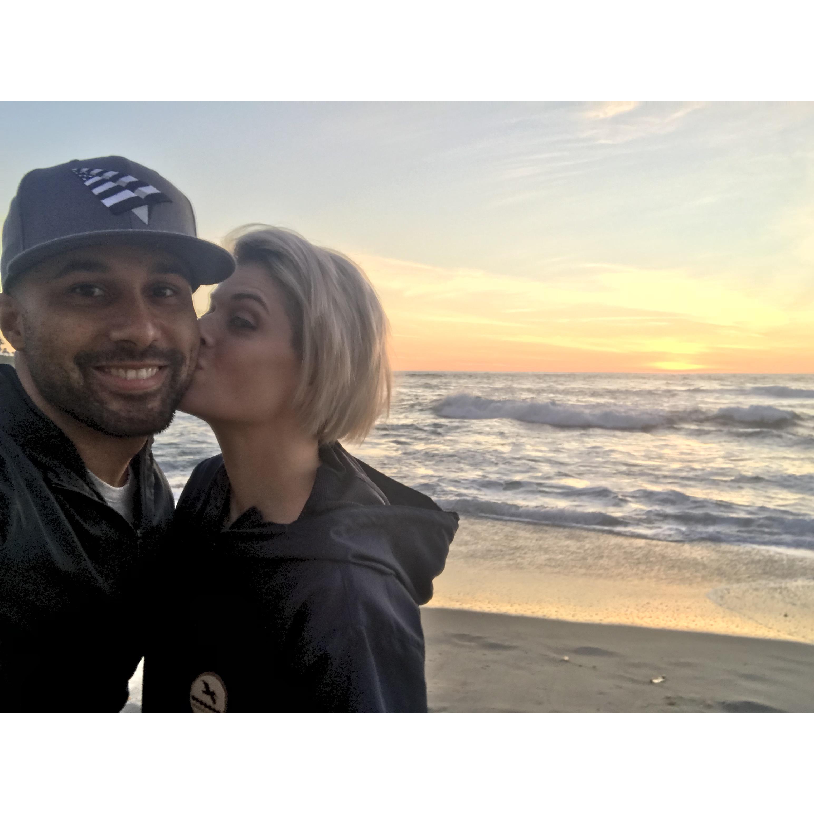 Lil smooch at sunset