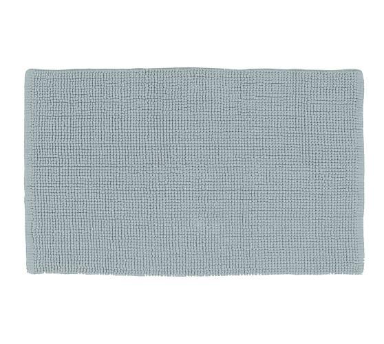 Textured Organic Bath Rug - Porcelain Blue