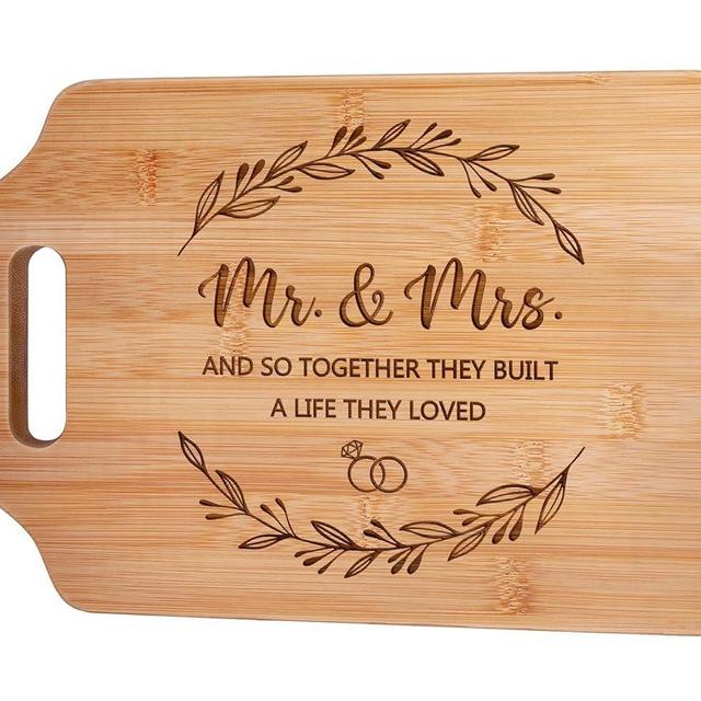 Mr and Mrs Gifts Wedding Gifts for Couple Newlywed - Unique Cutting Board - Marriage Gifts Bridal Shower Gifts Engagement Gifts for Her Husband and Wife Bride and Groom Couple Gifts