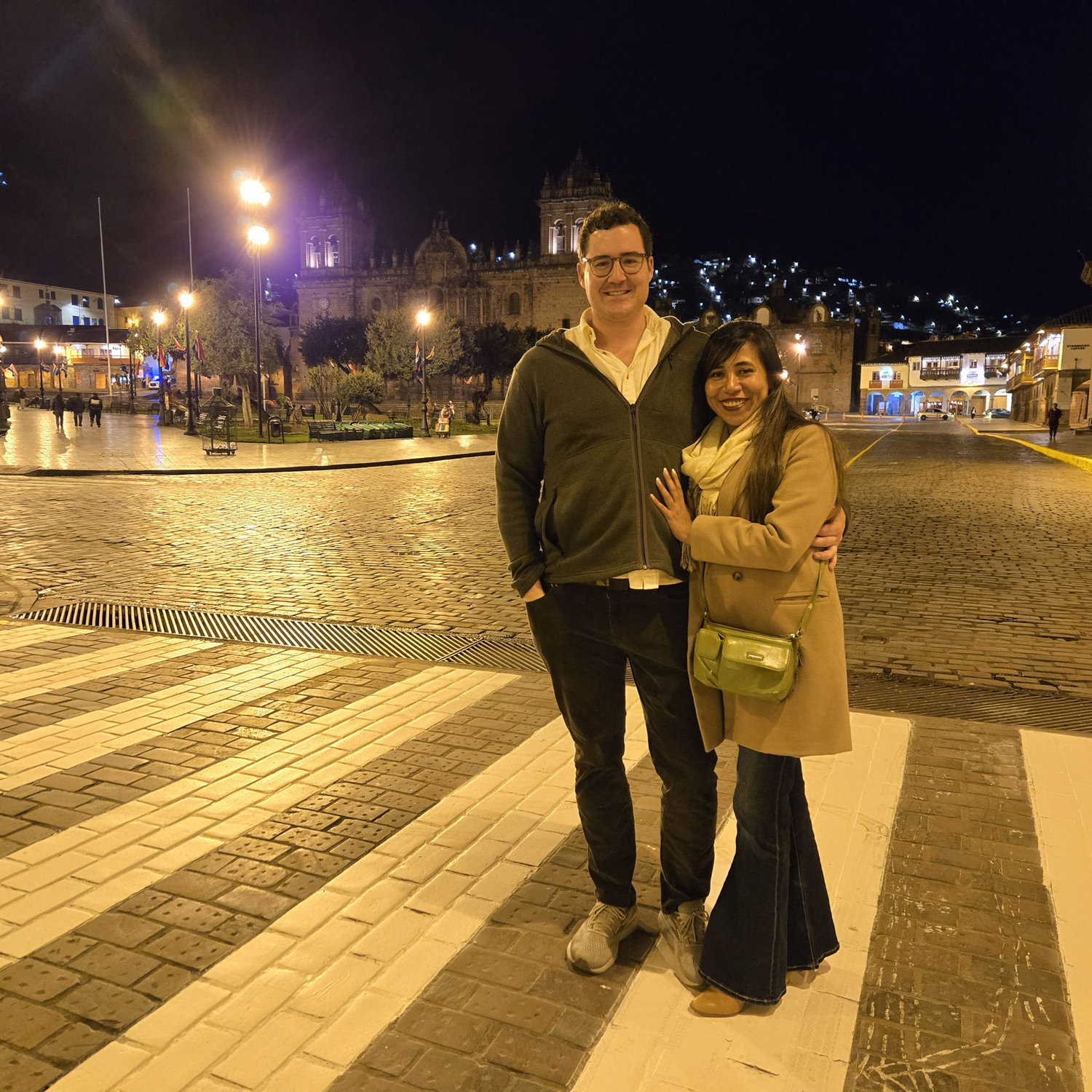 Cusco at night. Plaza de Armas