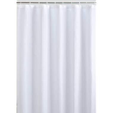 LiBa Mildew Resistant Fabric Shower Curtain and Antimicrobial, 72x72 (White)