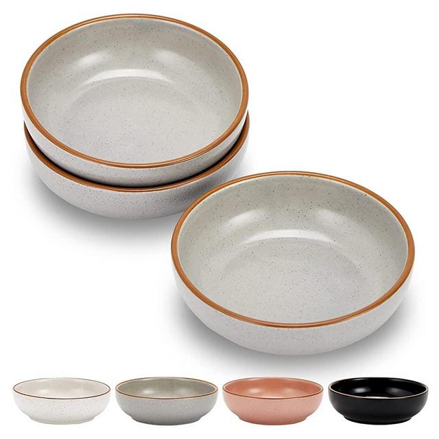 Ceramic Cat Bowls, Cottagecore Pet Bowl Cat Dishes for Food and Water, 5.19 in Cat Food Bowl 3 Pack Pet Dishes for Cats, Matte Finish