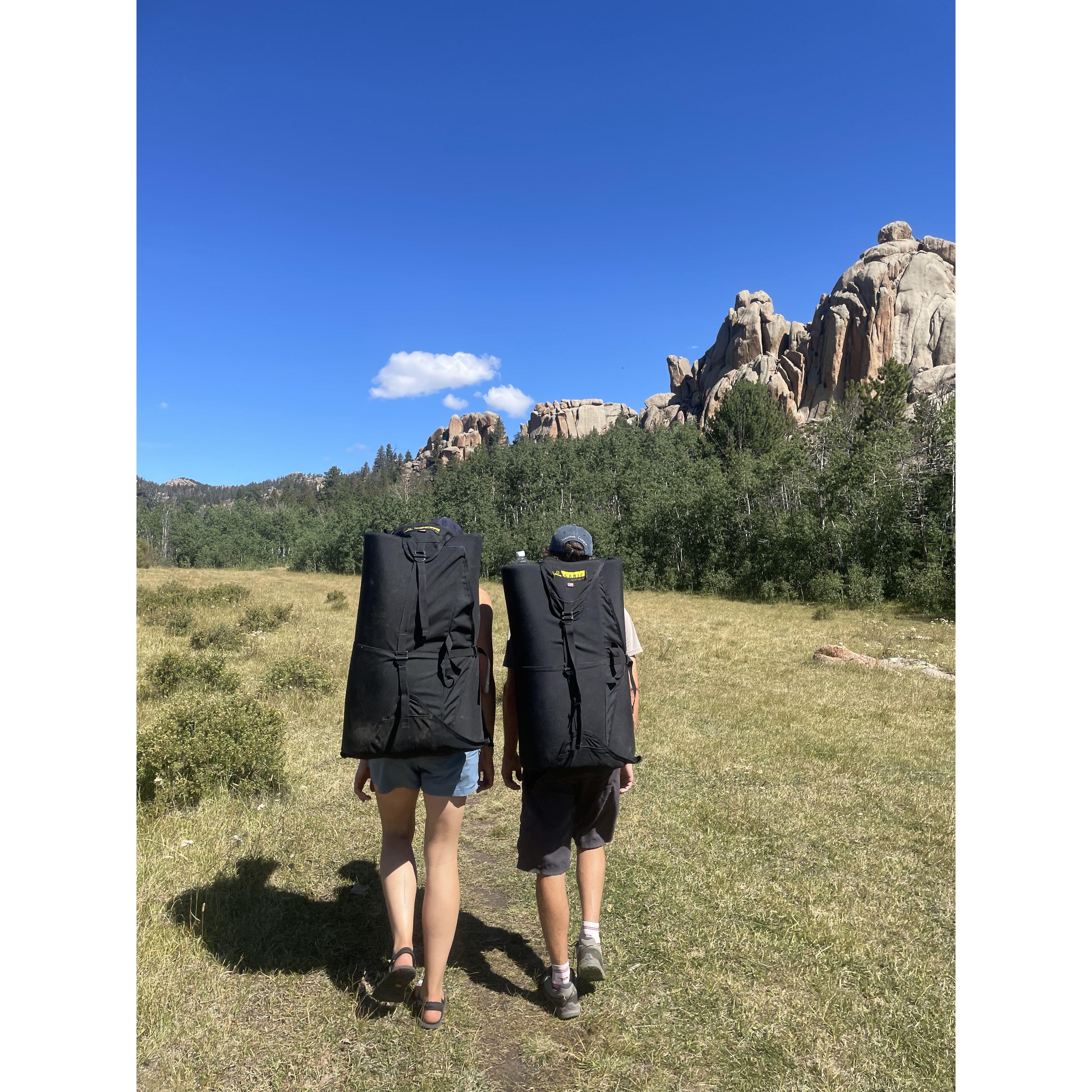 Climbing is a big part of what brought us together. This is taken near where the wedding will be—in Vedauwoo, where we met.