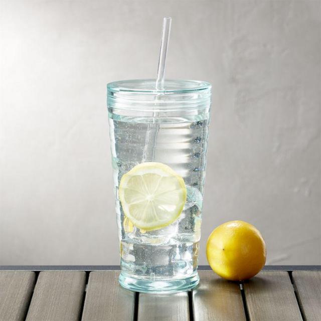 Tumbler with Straw Acrylic Aqua 23 oz